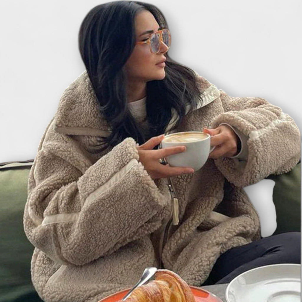 Nuage Polaire - Veste Teddy Oversize Crème