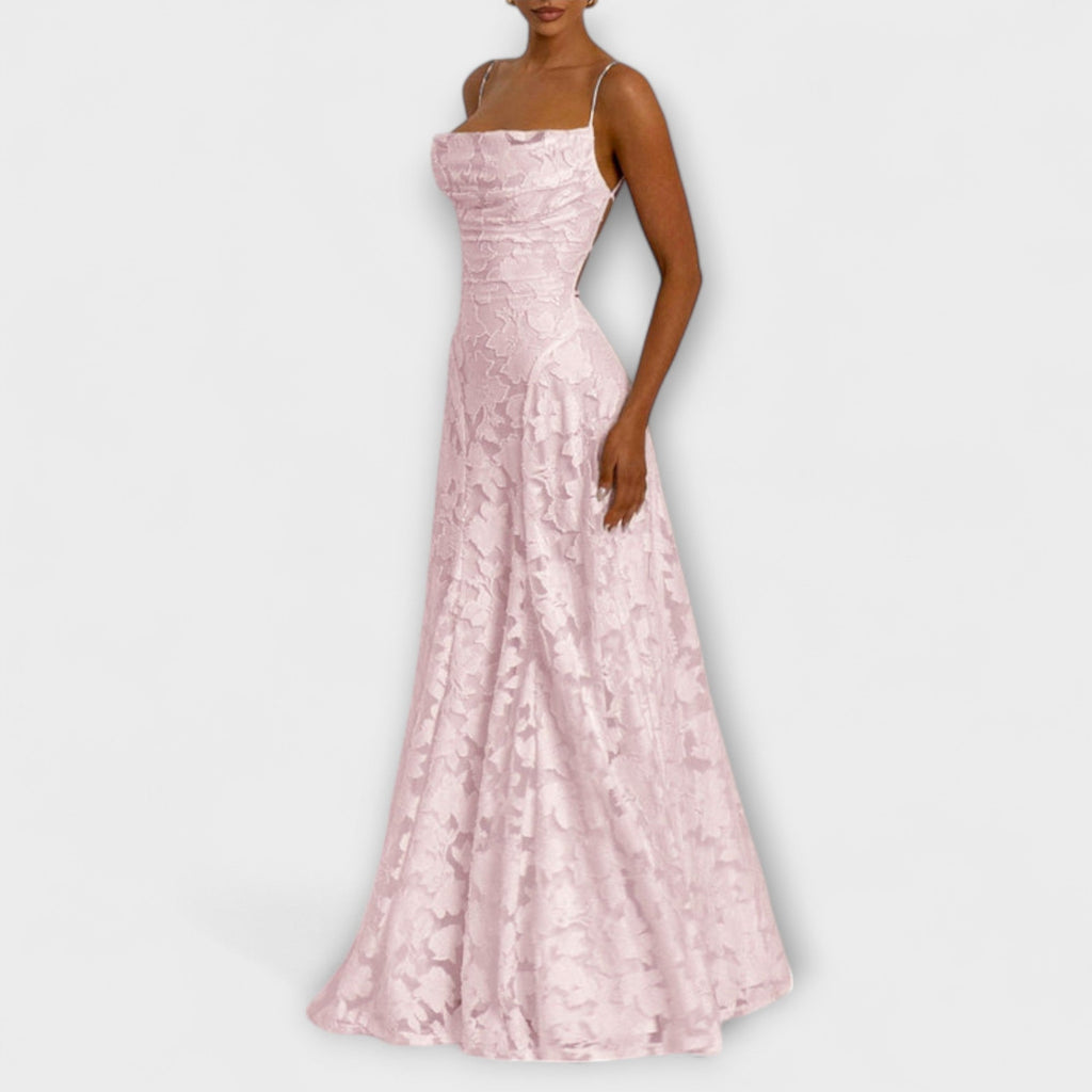 Emberly - Robe Longue Jacquard Blanche