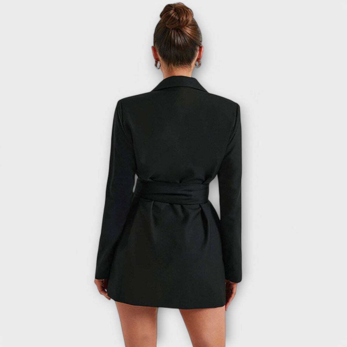 Robe Blazer Noire à Col V