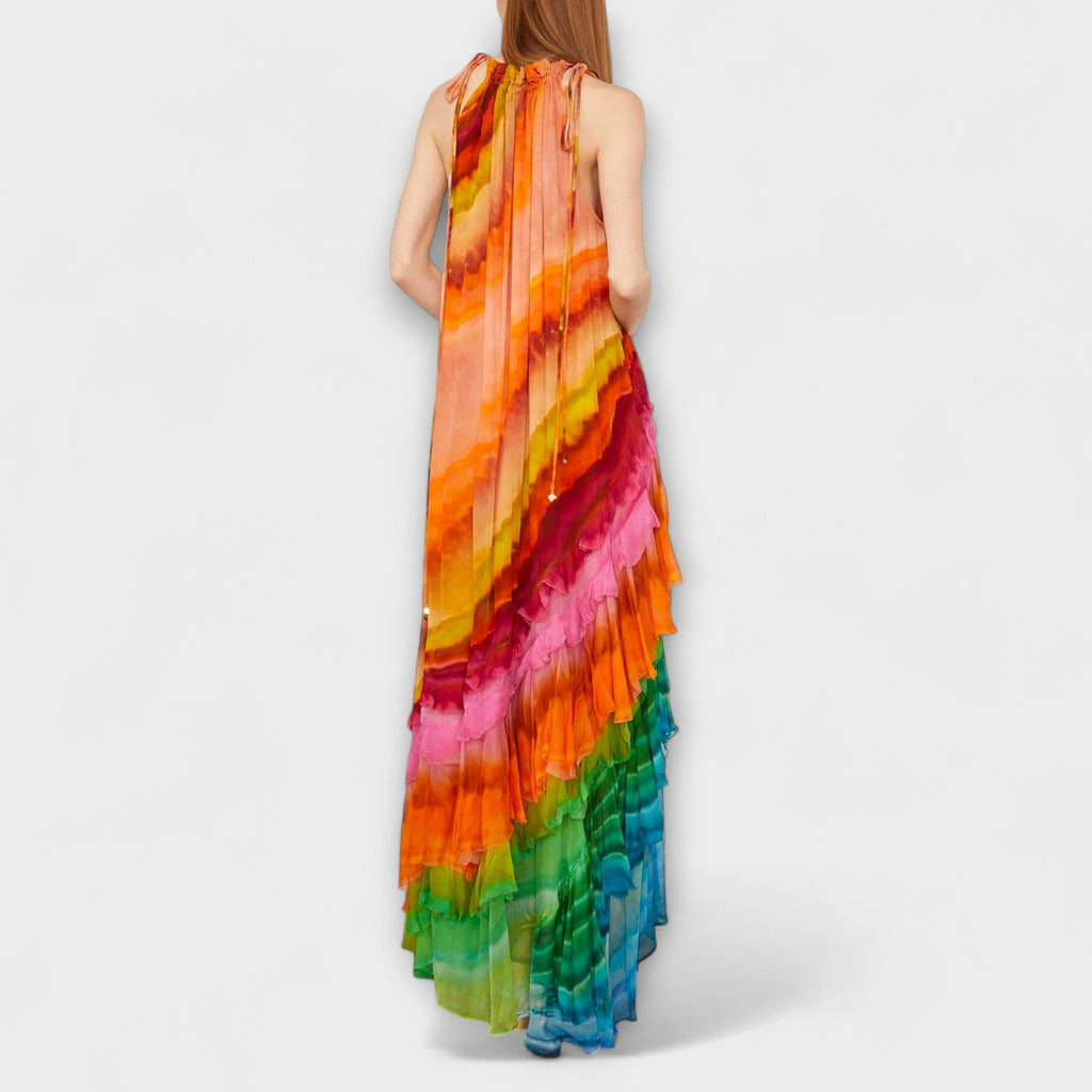 Iris - Robe Longue à Volants Multicolore