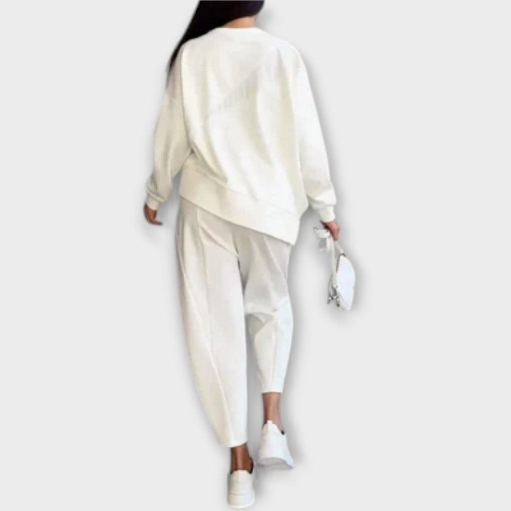Audrey - Ensemble 2 Pièces Décontracté Blanc