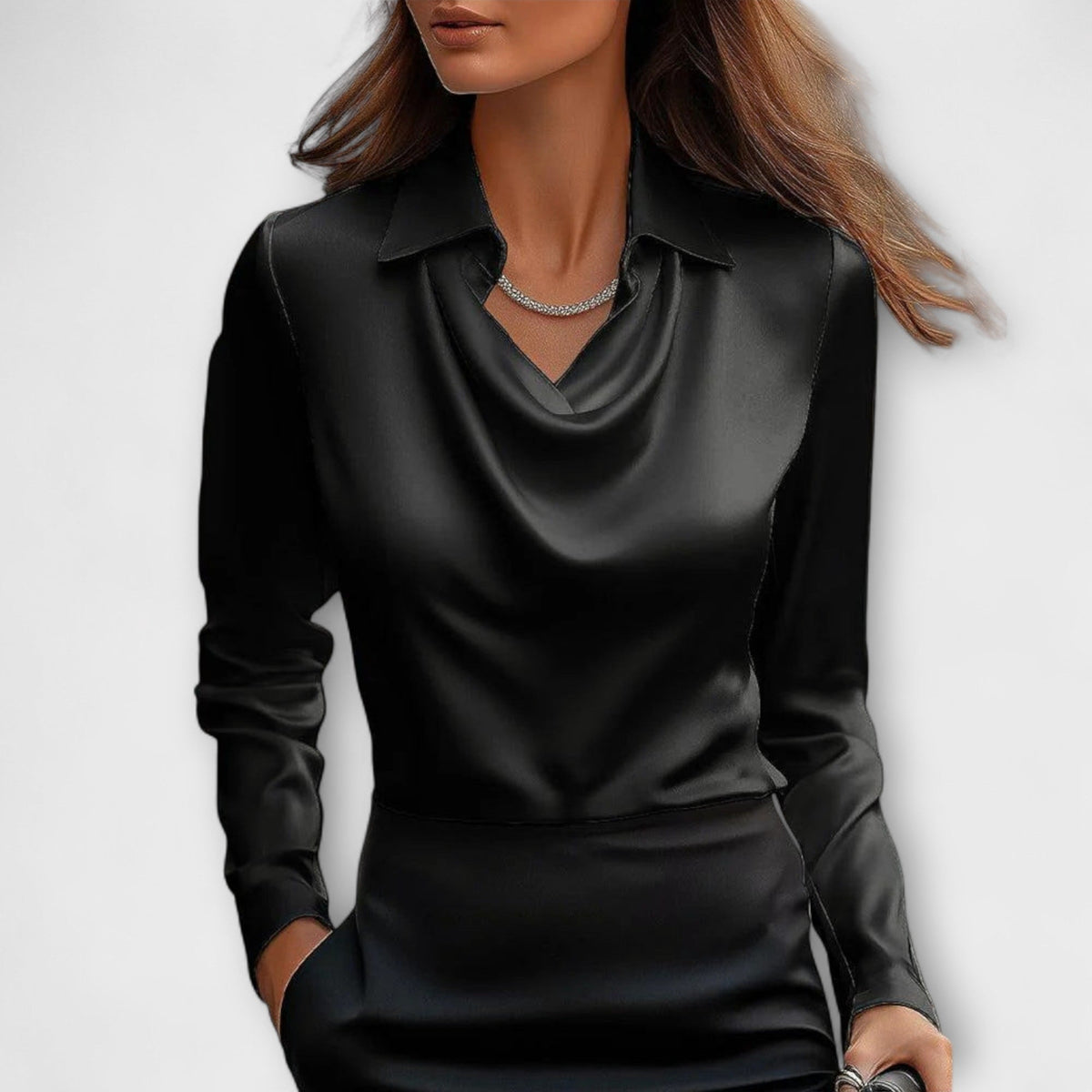 Meli - Chemisier Brillant Champagne Froncé
