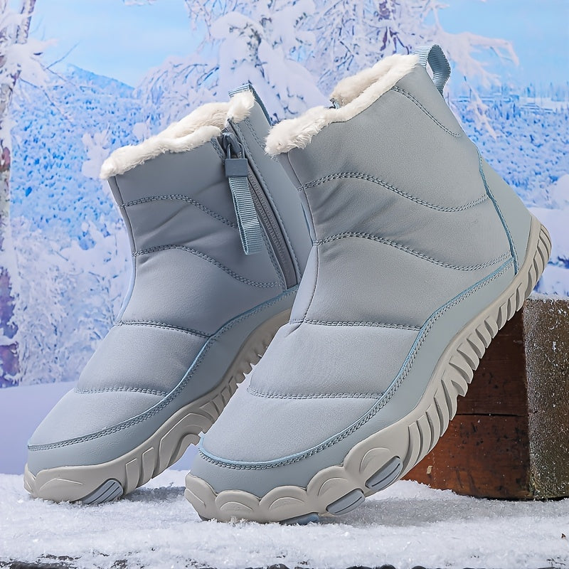 Freya - Botte d'hiver barefoot à avant-pied libre et doublure peluche chaude
