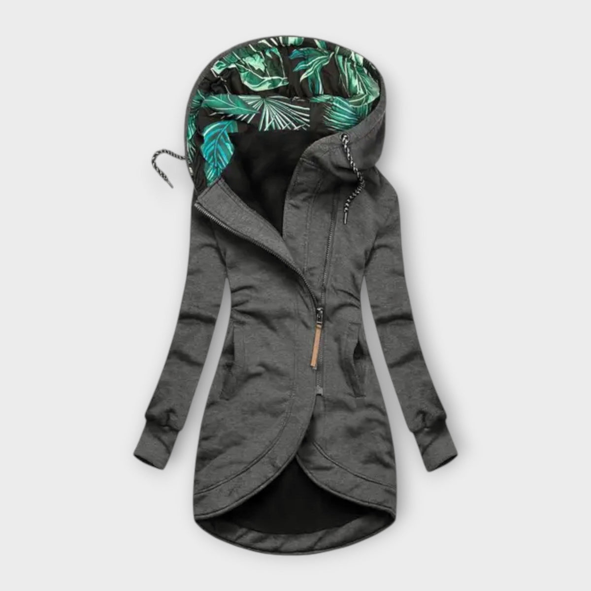 Nora - Veste Élégante Vert Olive à Imprimé