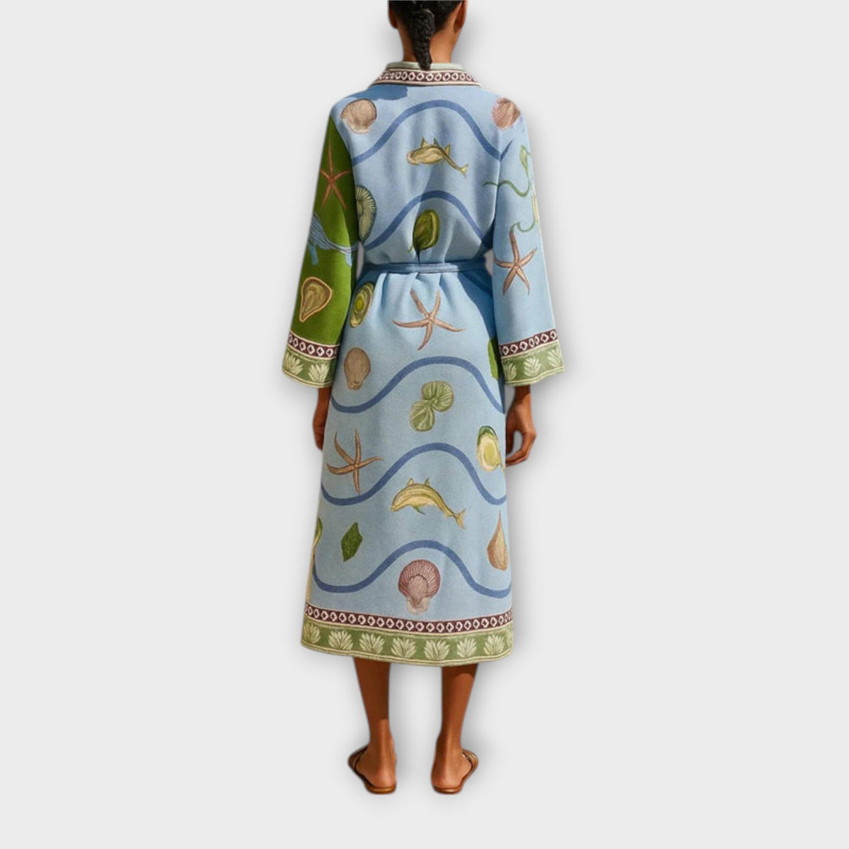 Jule - Robe Chemise en Twill Imprimé à Ceinture