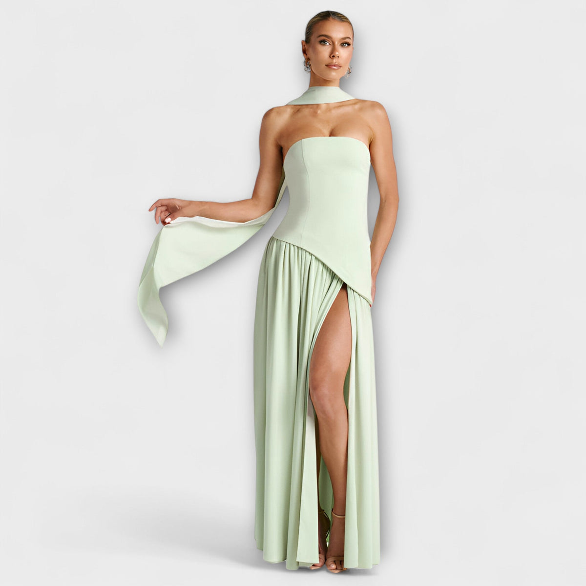 Tessa - Robe Longue Jaune à Fente