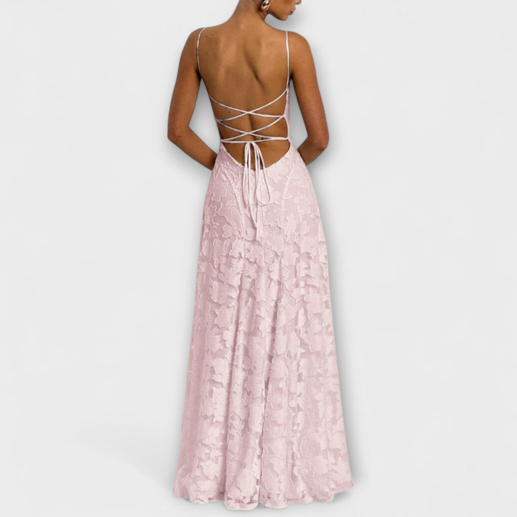 Emberly - Robe Longue Jacquard Blanche
