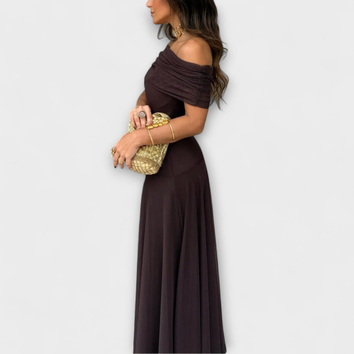 Meadow - Robe Longue en Résille Une Épaule