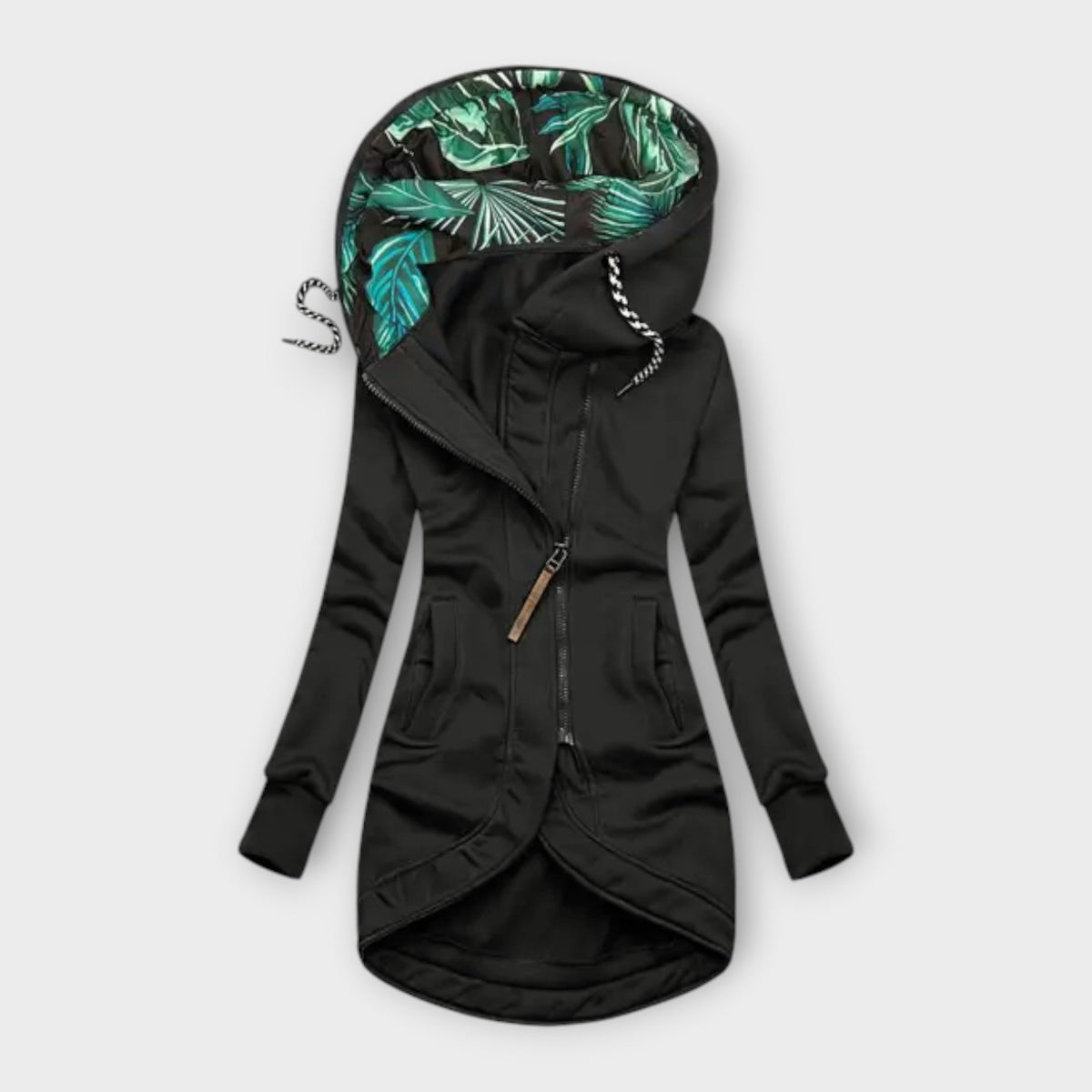 Nora - Veste Élégante Vert Olive à Imprimé