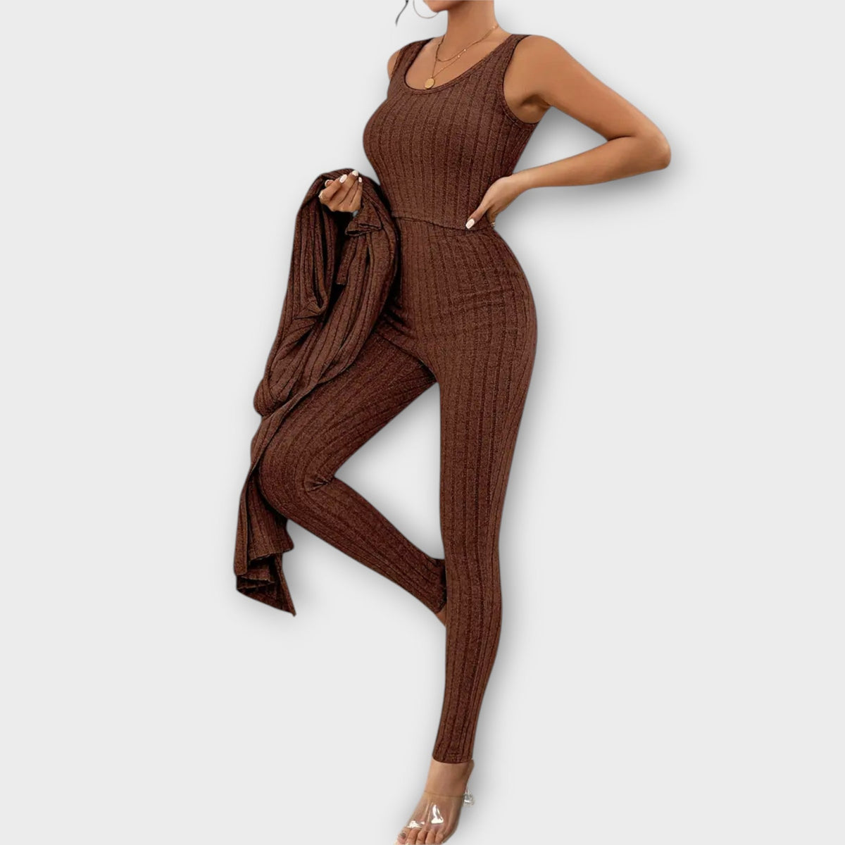 Elisa - Ensemble Tricoté 3 Pièces Noir