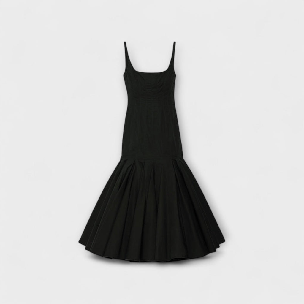 Cassie - Robe Midi Noire Style Agave