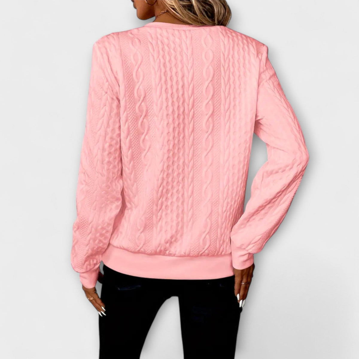 Joy - Pull Tricoté Élégant Blanc à Torsades