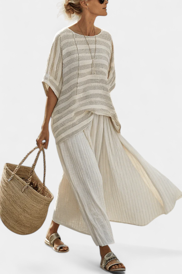 Isaura - Ensemble en Lin Élégant Beige