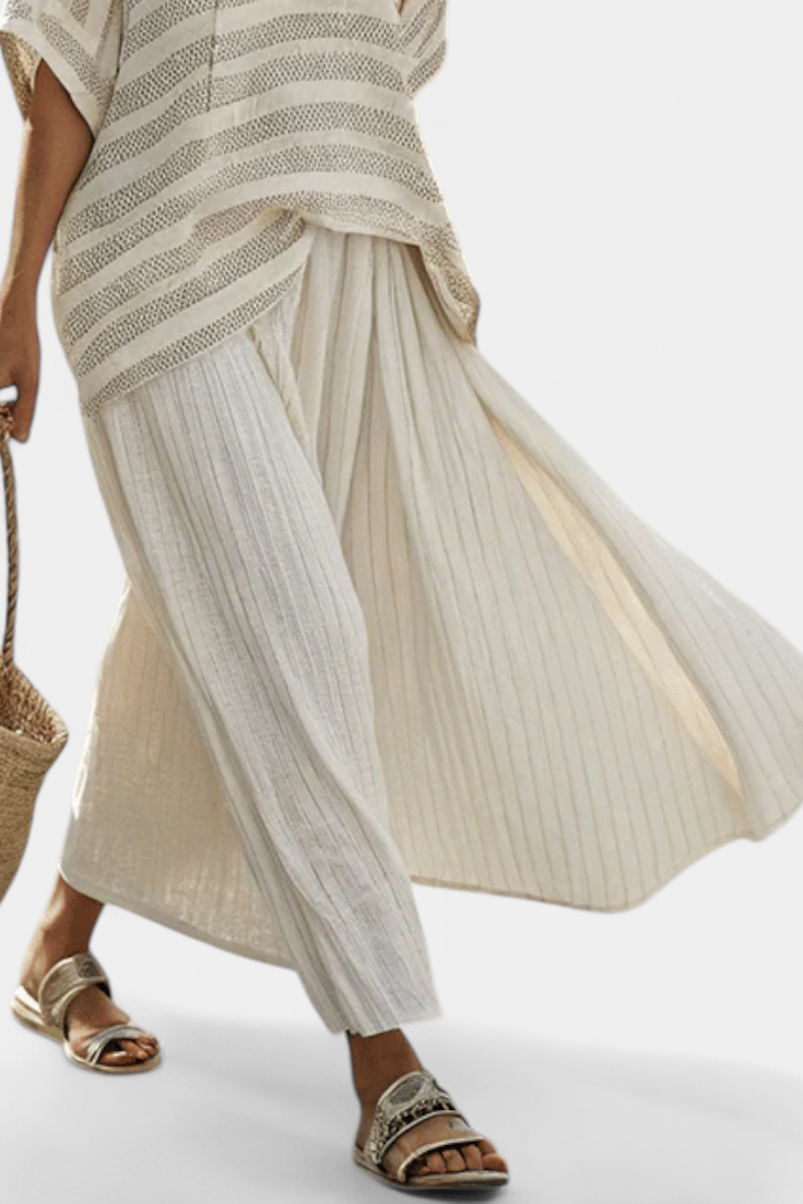 Isaura - Ensemble en Lin Élégant Beige