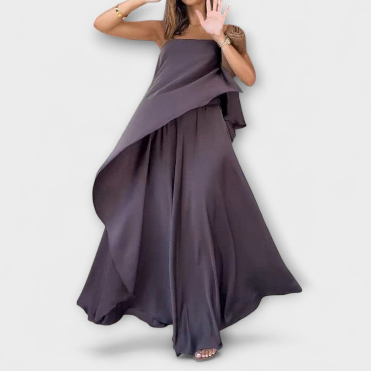 Ruby - Ensemble Gris avec Bandeau et Jupe