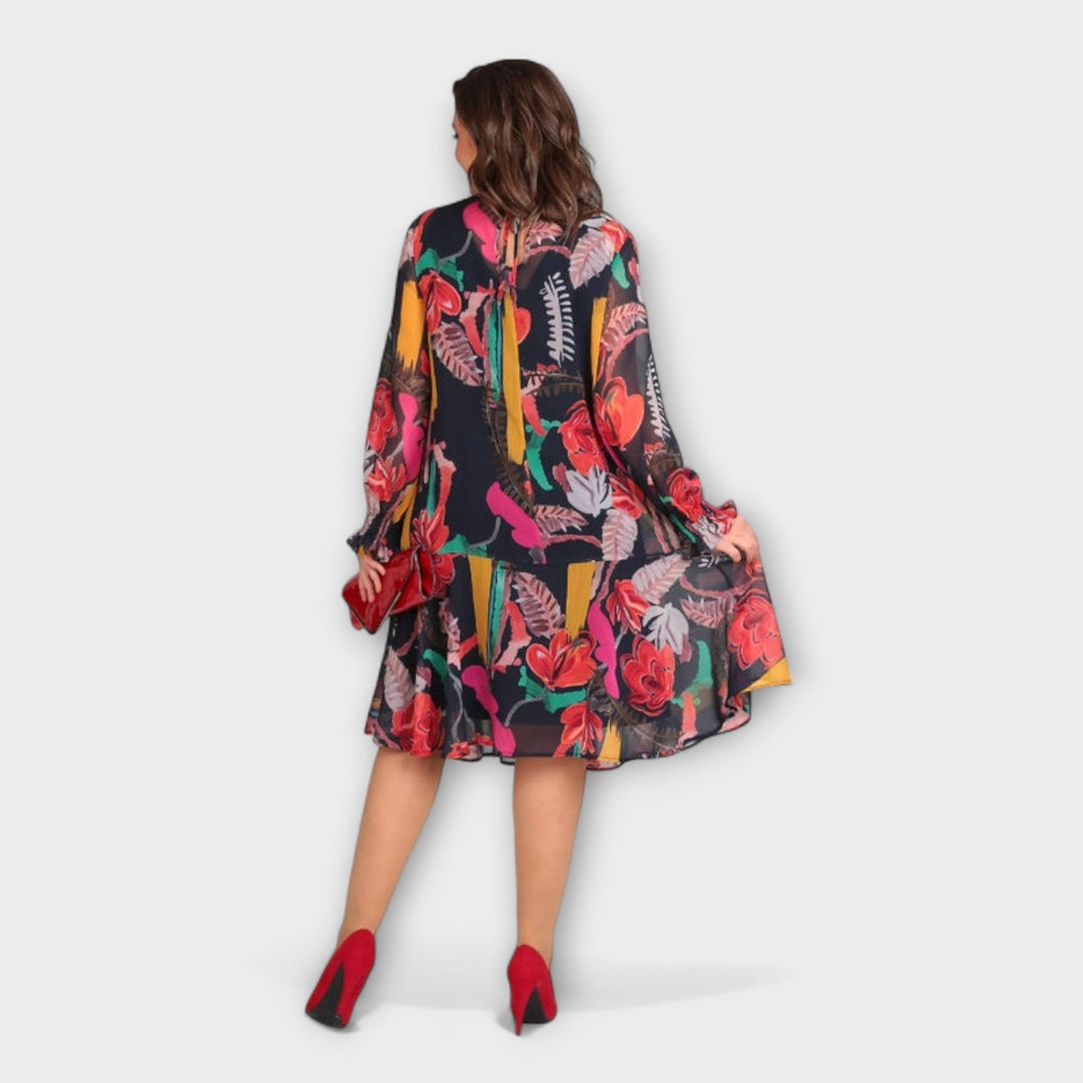 Caroline - Robe Grande Taille Élégante à Motif Floral