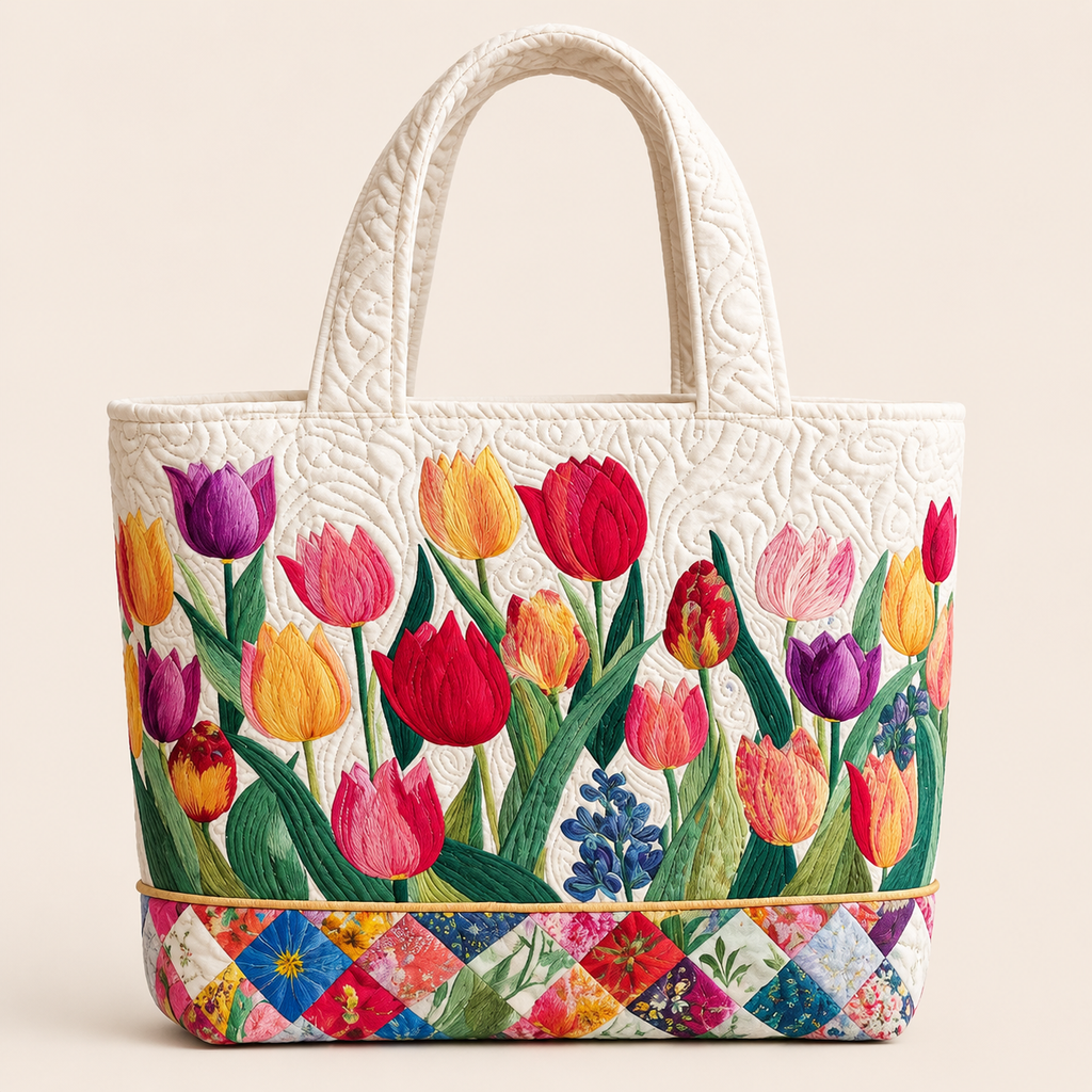 Jardin de Tulipes | Sac matelassé