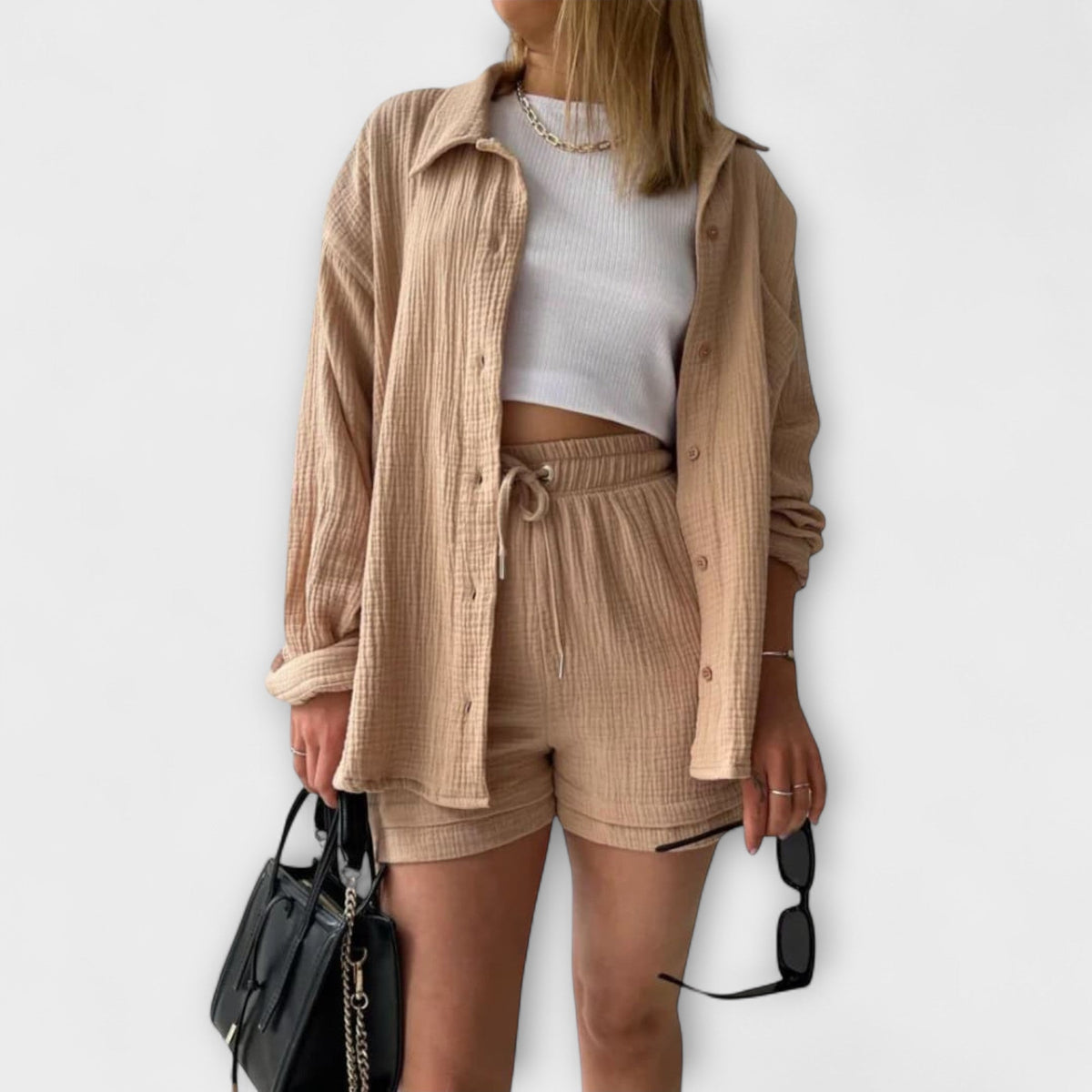 Victoria - Ensemble 2 Pièces Confortable Beige
