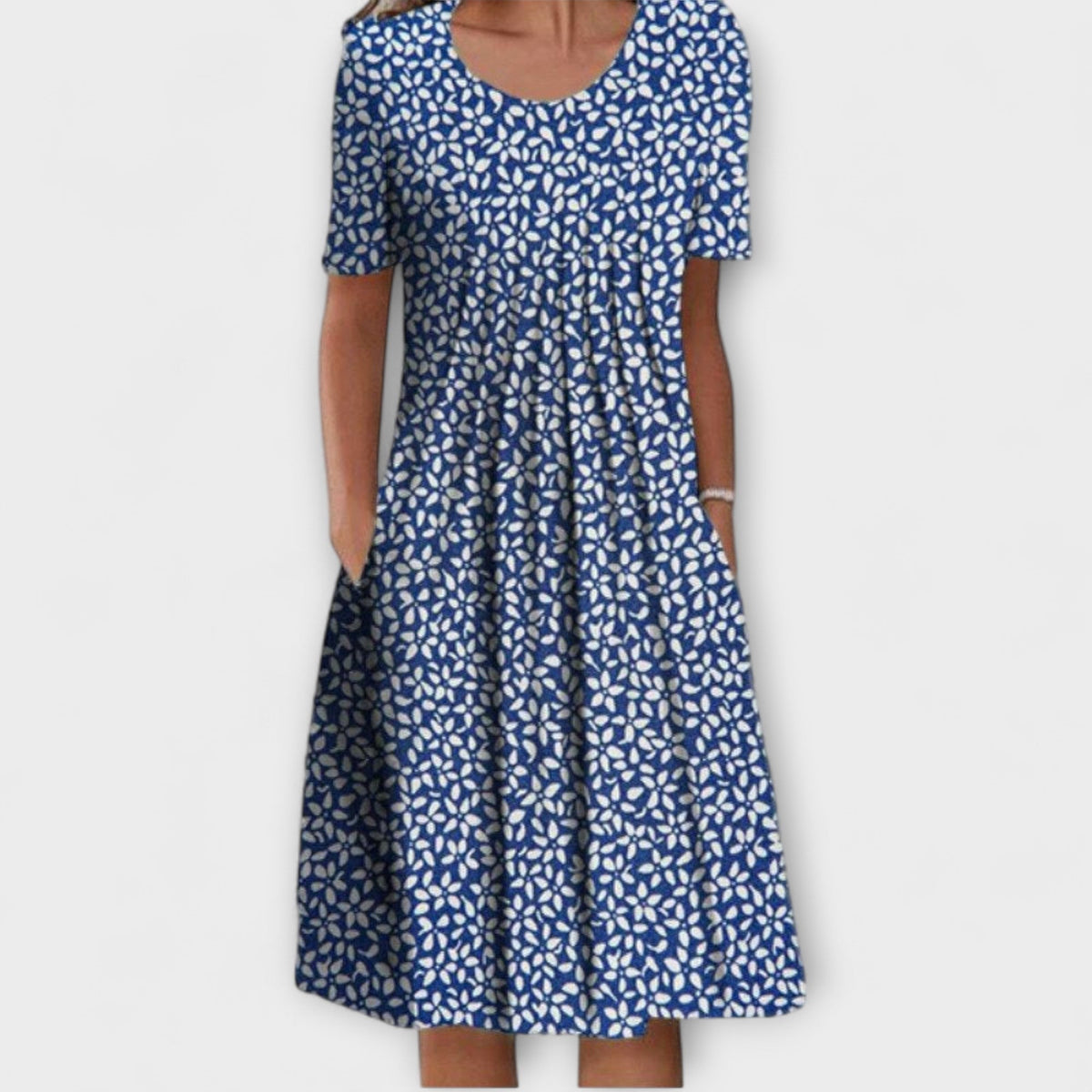 Emelie - Robe à Étages Blanche à Motif Floral