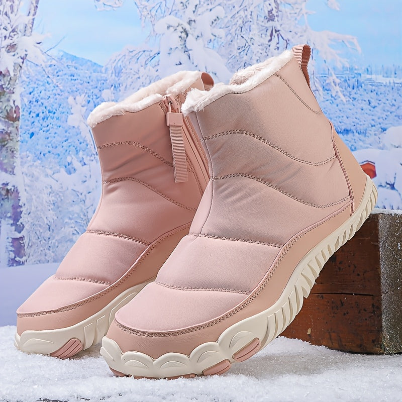 Freya - Botte d'hiver barefoot à avant-pied libre et doublure peluche chaude