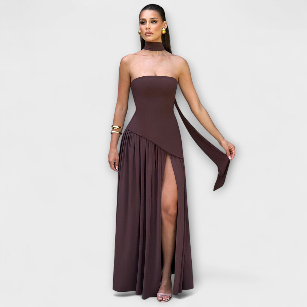 Tessa - Robe Longue Jaune à Fente