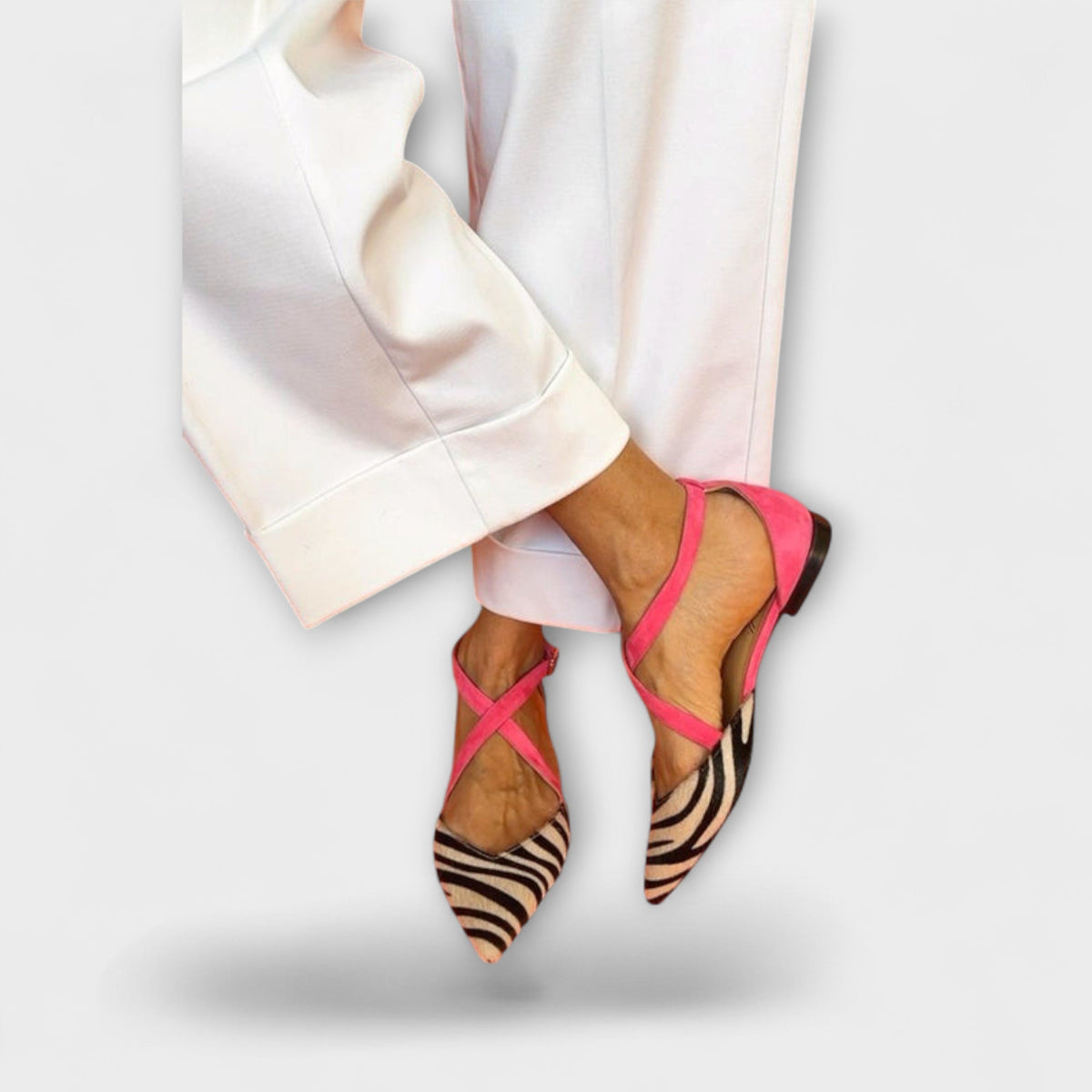 Sieghild - Slingbacks Zébrées Roses