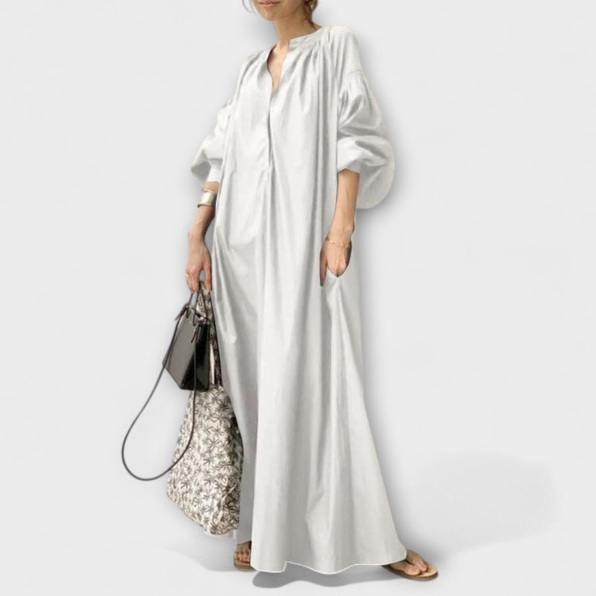 Gerhilde - Robe Longue Élégante Blanche