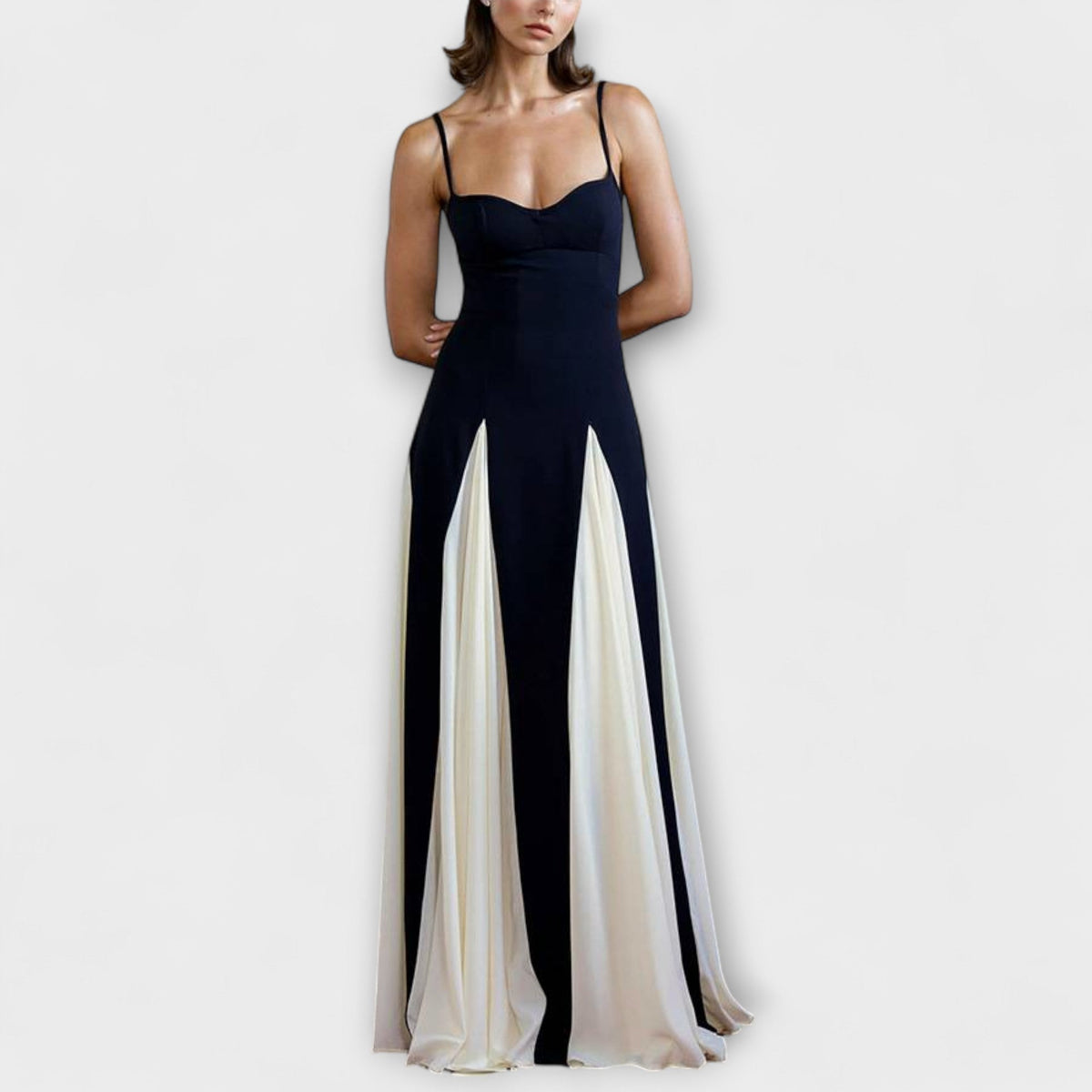 Eliza - Combinaison Bleu Foncé à Insert Crème