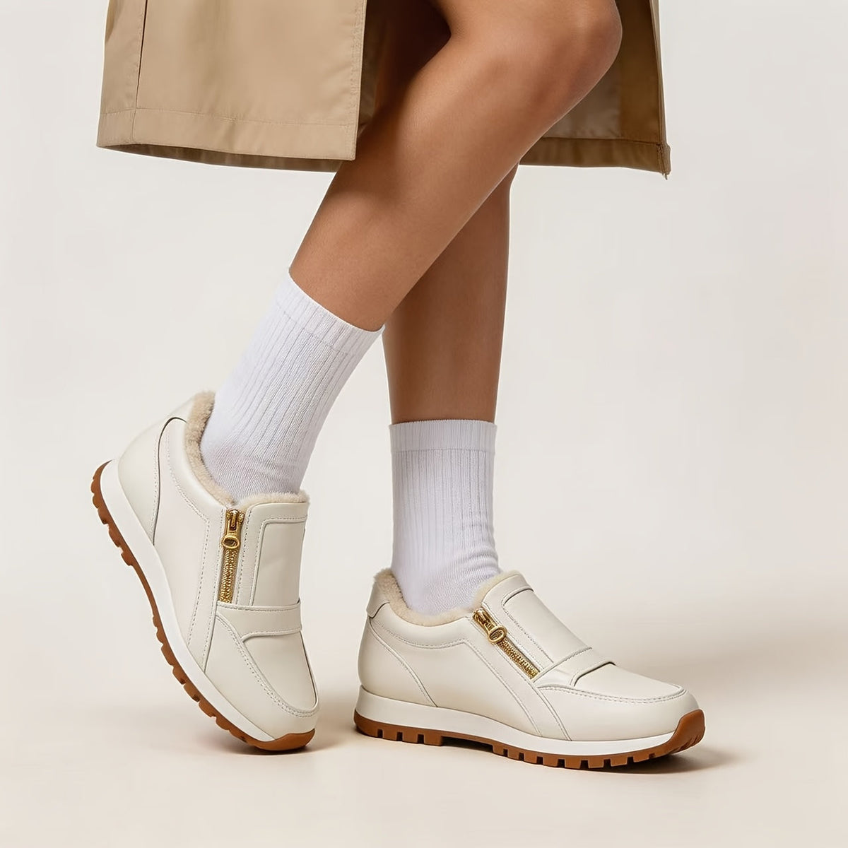 Janne - Basket slip-on chaude à double fermeture éclair