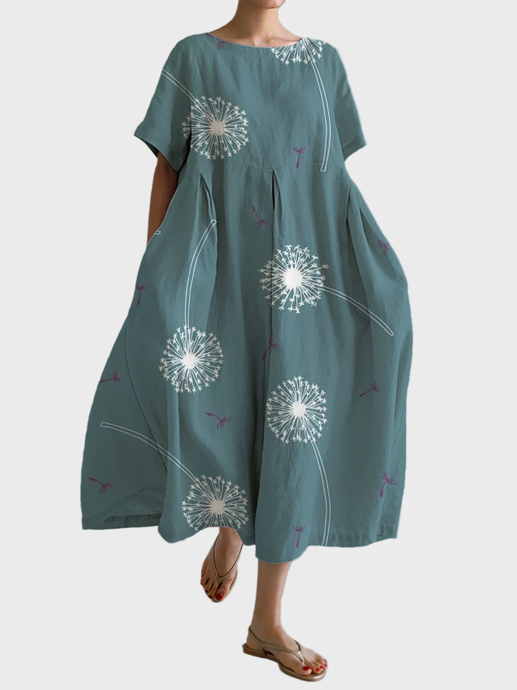 Robe Bleu Pétrole à Pissenlits