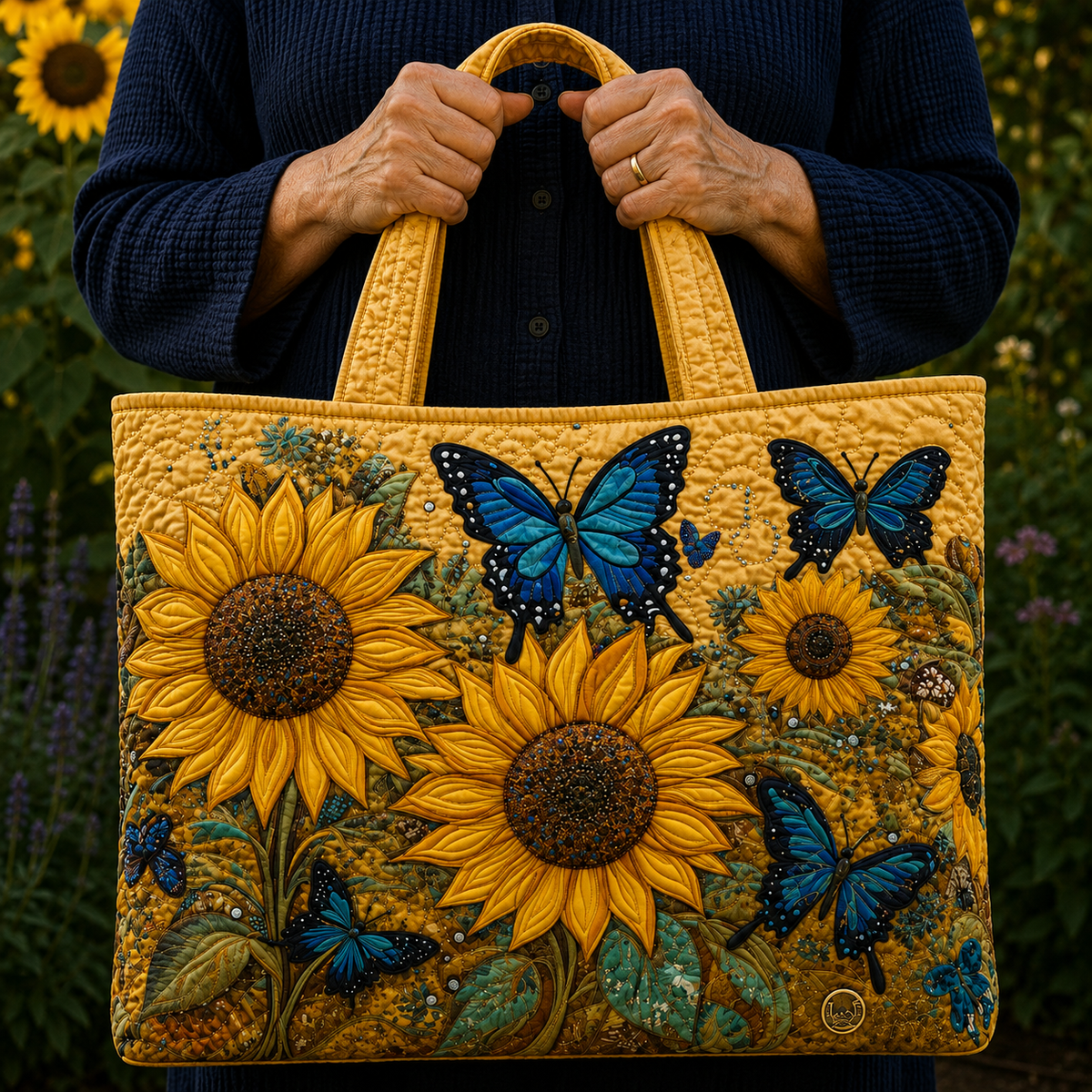 Tournesols et Papillon | Sac matelassé