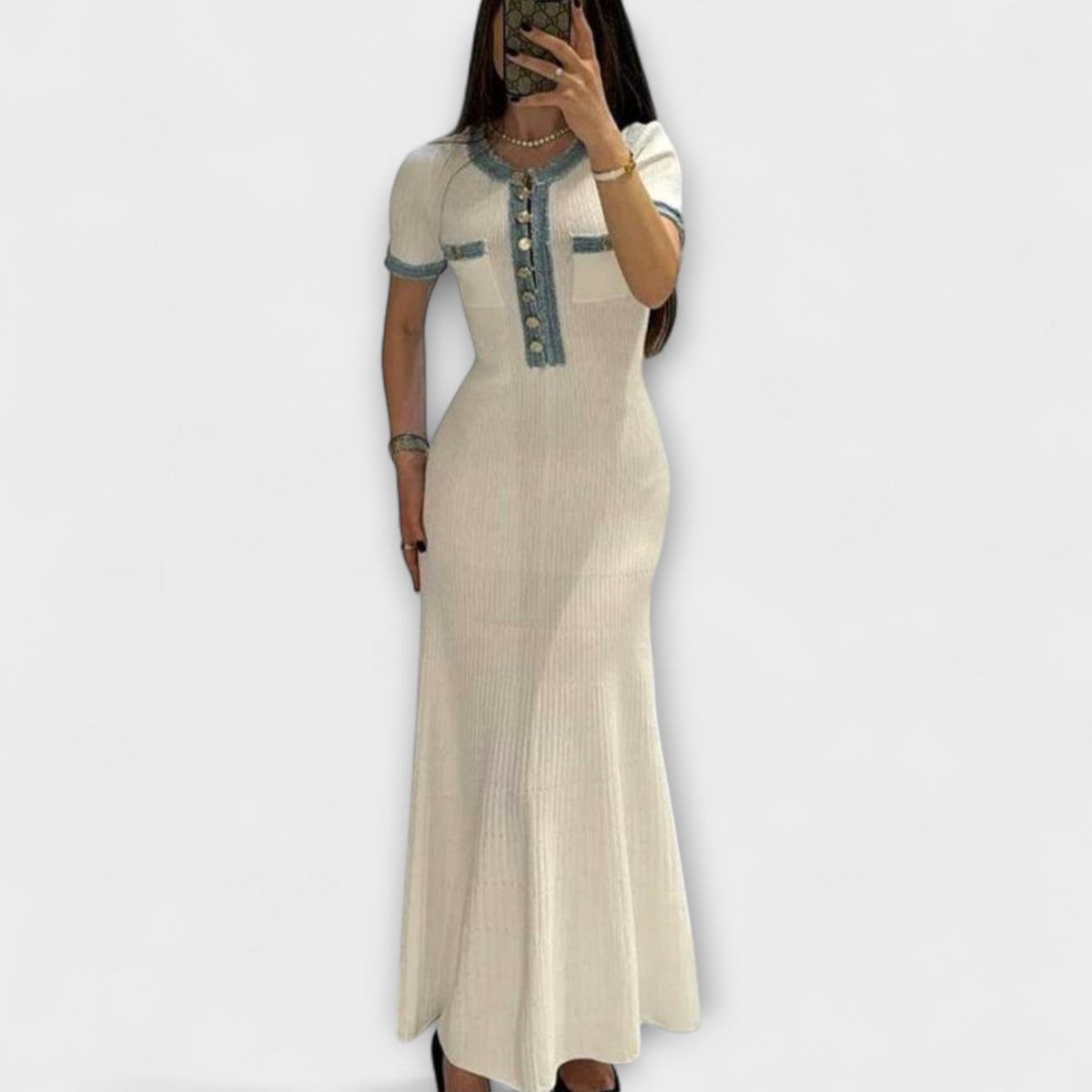 Alecia - Robe Longue Blanche Structurée