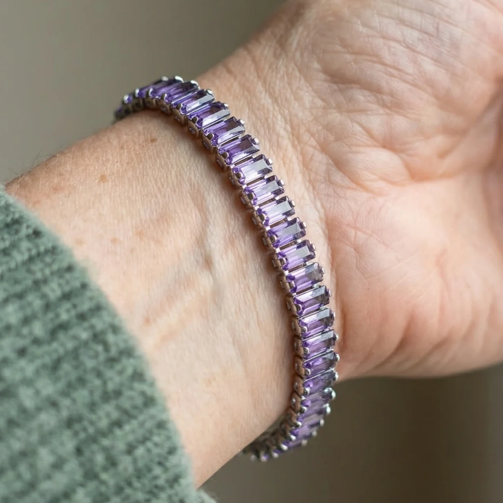 Amethyst-Tennisarmband Vertéa | Weißgold