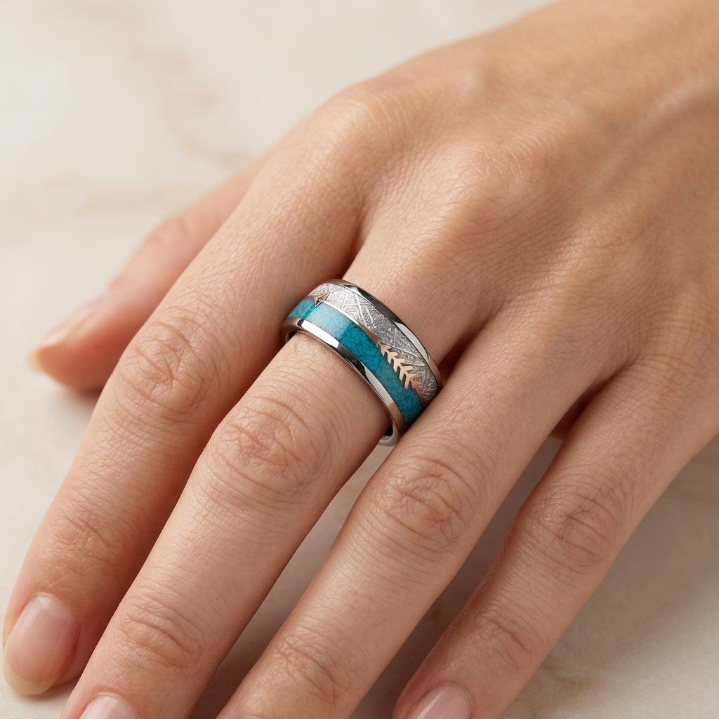 Antiker Emaille-Ring | Weißgold