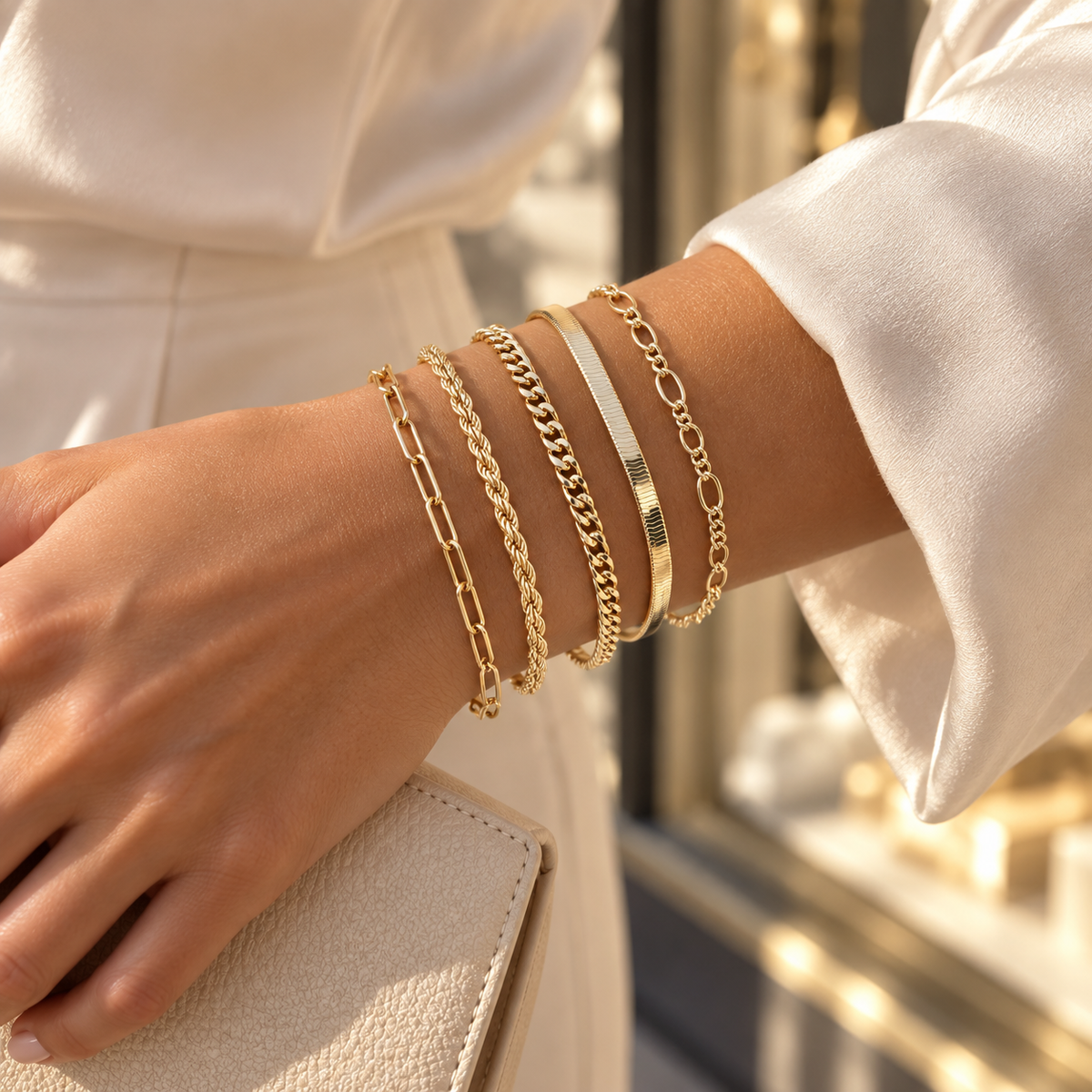 Ensemble de bracelets dorés