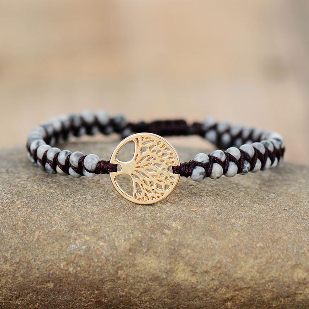 Lebensbaum-Armband mit Jaspis
