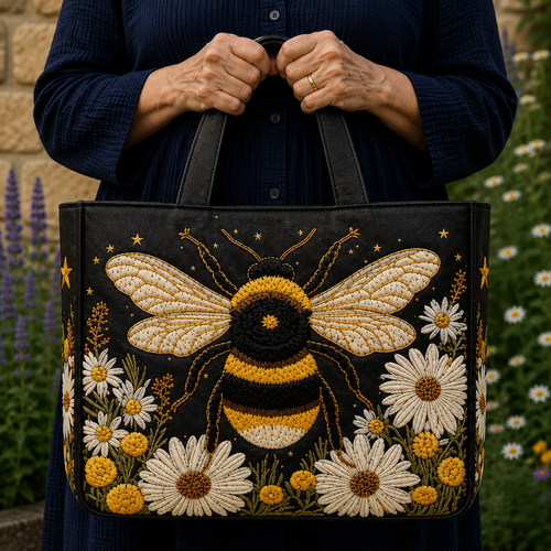 Abeille et Sept Fleurs | Sac matelassé