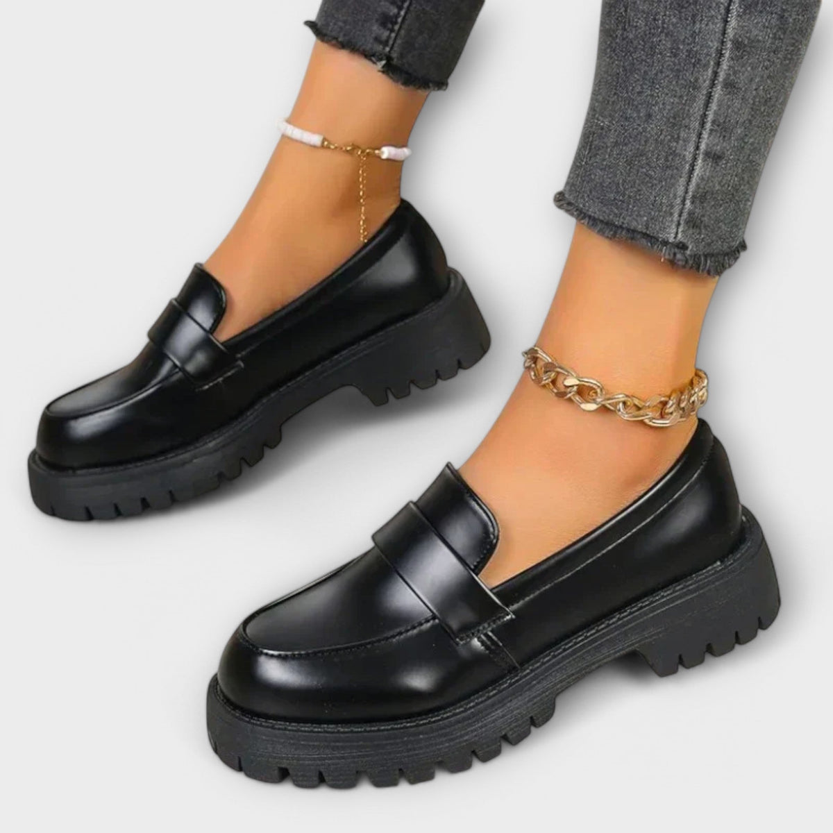 Edelgard - Mocassins Plateforme Noirs