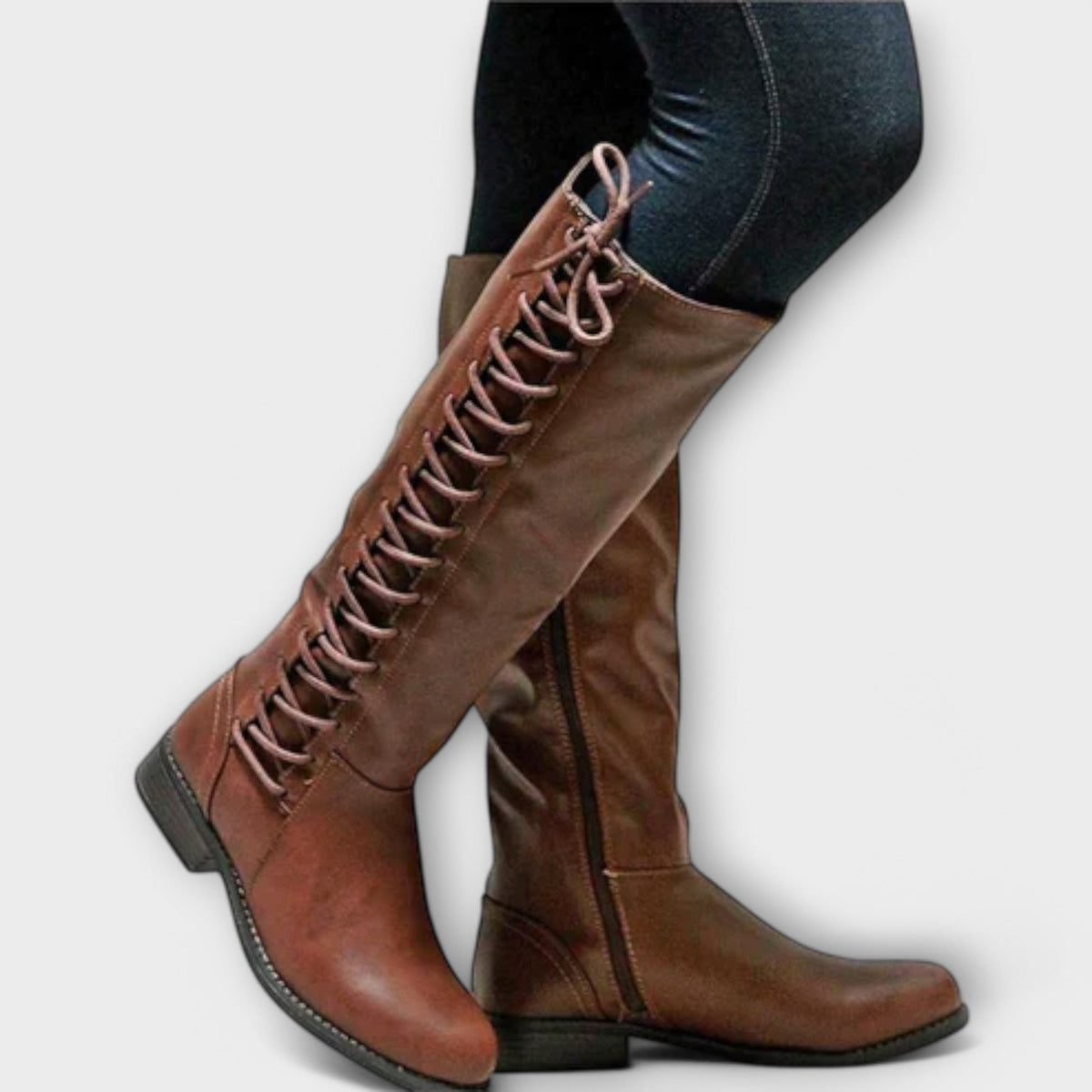 Hiltrud - Bottes Lacées en Cuir Élégantes