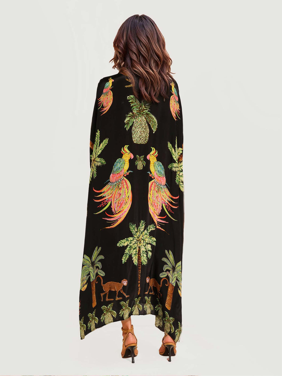 Alessandra - Robe Longue Noire à Motif