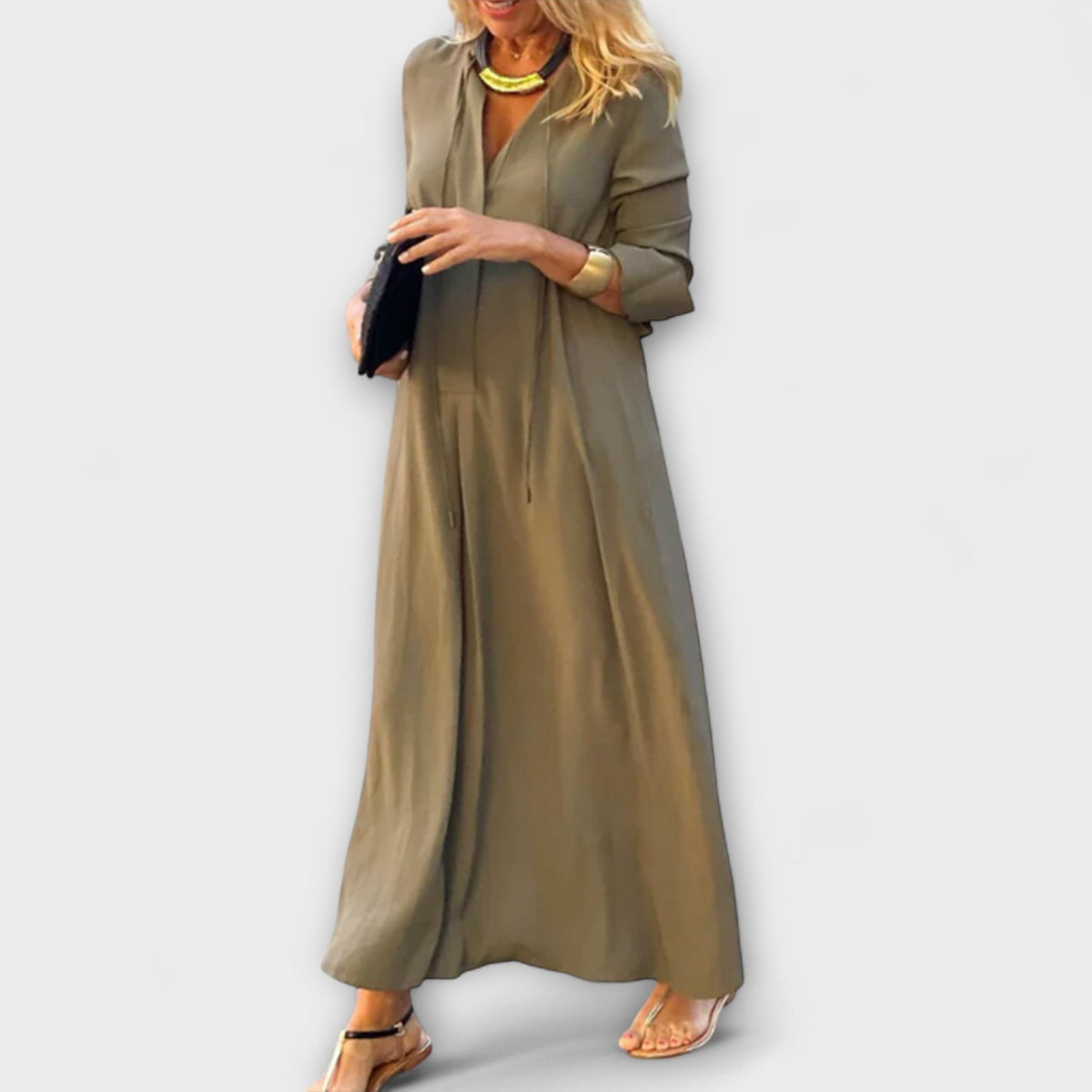 Hannalore - Robe Longue Confortable Noire