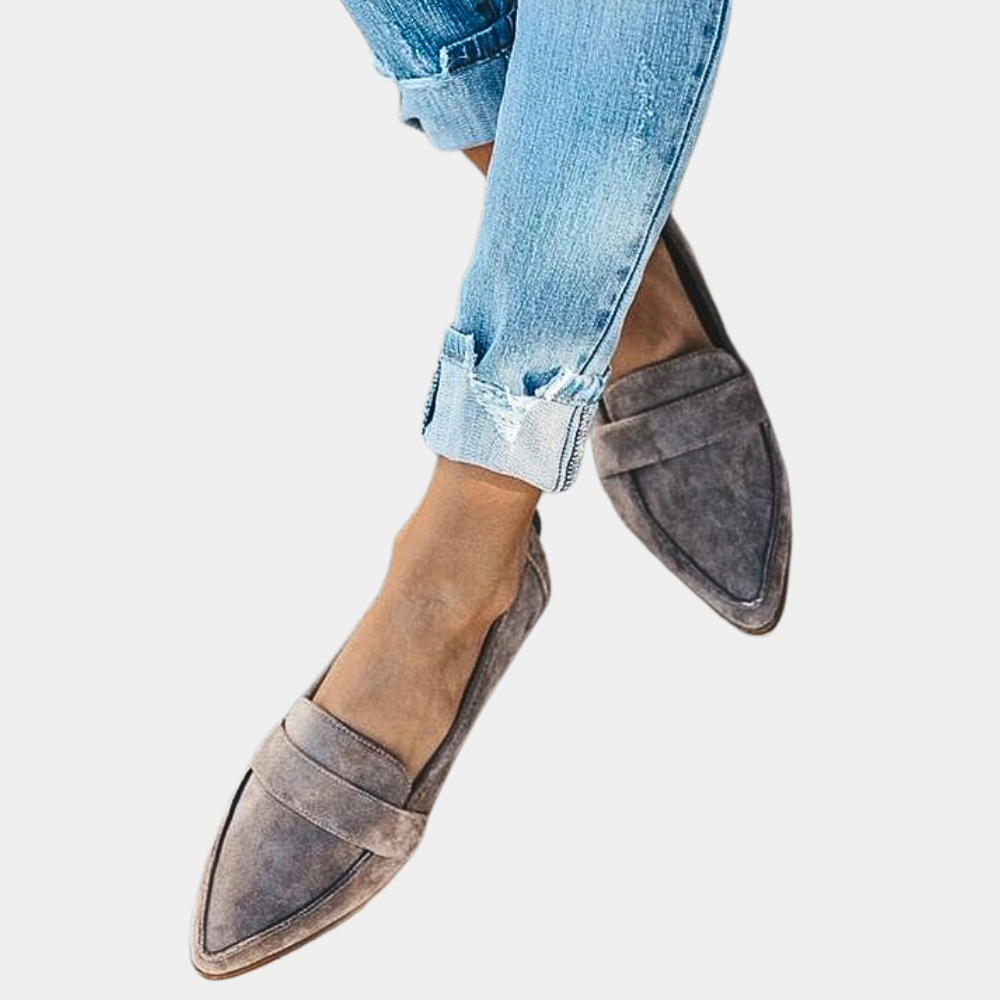 Ottilie - Mocassins Pointus en Daim Noir