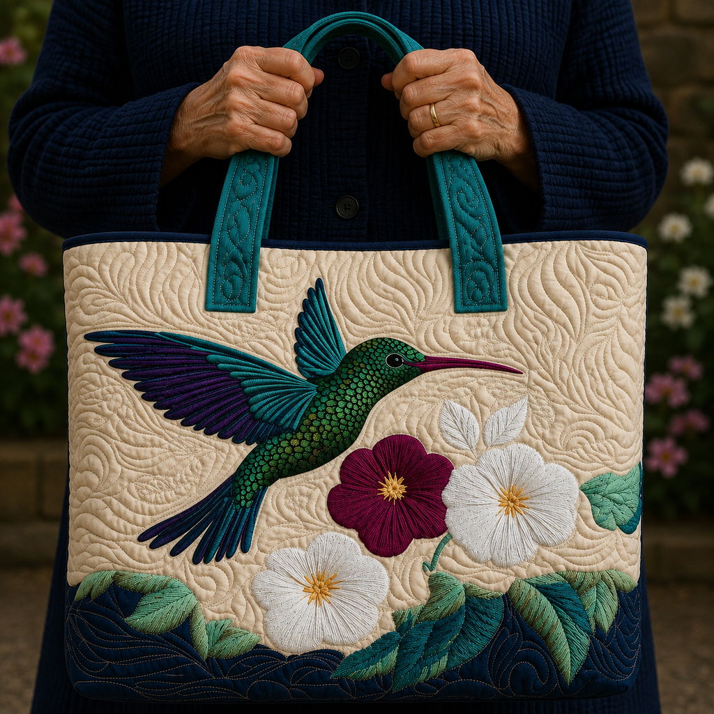 Fleurs et Colibri | Sac matelassé
