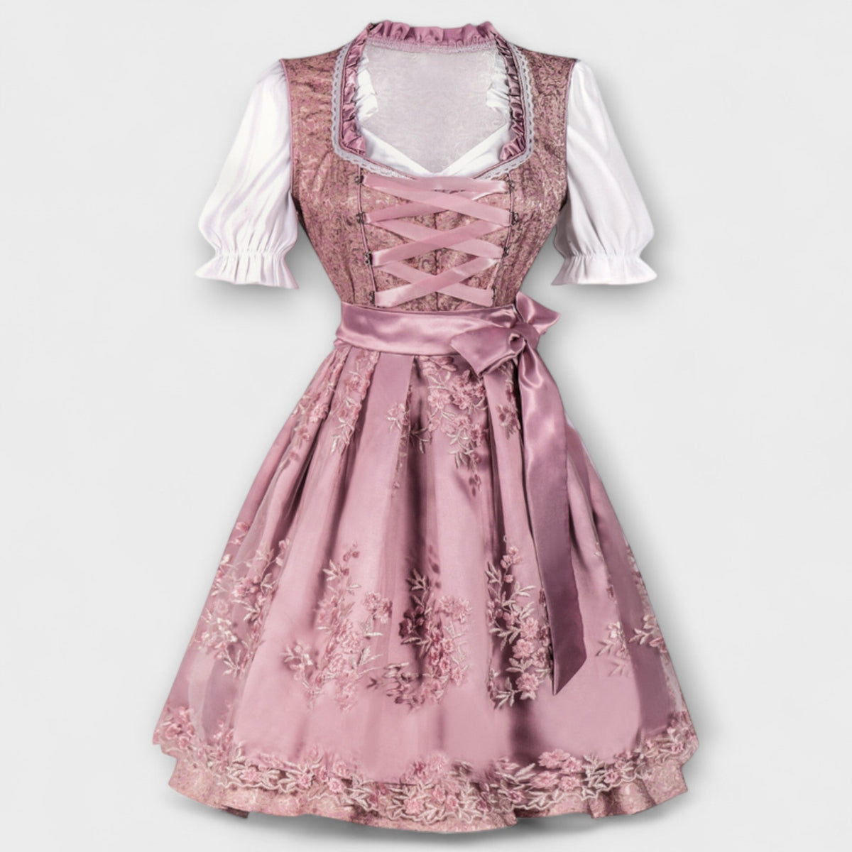 Miren - Robe de Fête Printanière Fleurie en Dentelle
