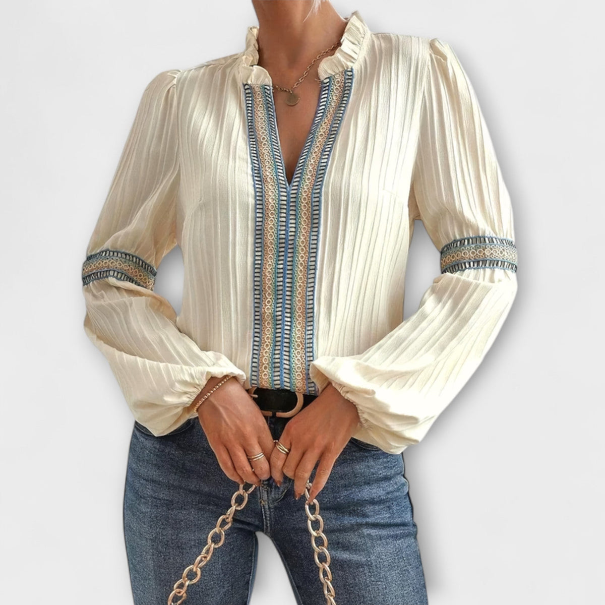 Renelle - T-shirt Vintage Classique Crème