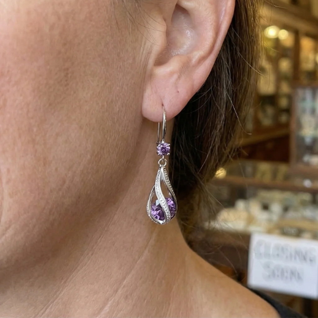 Boucles d’oreilles torsadées Calithra Lumen | Or blanc