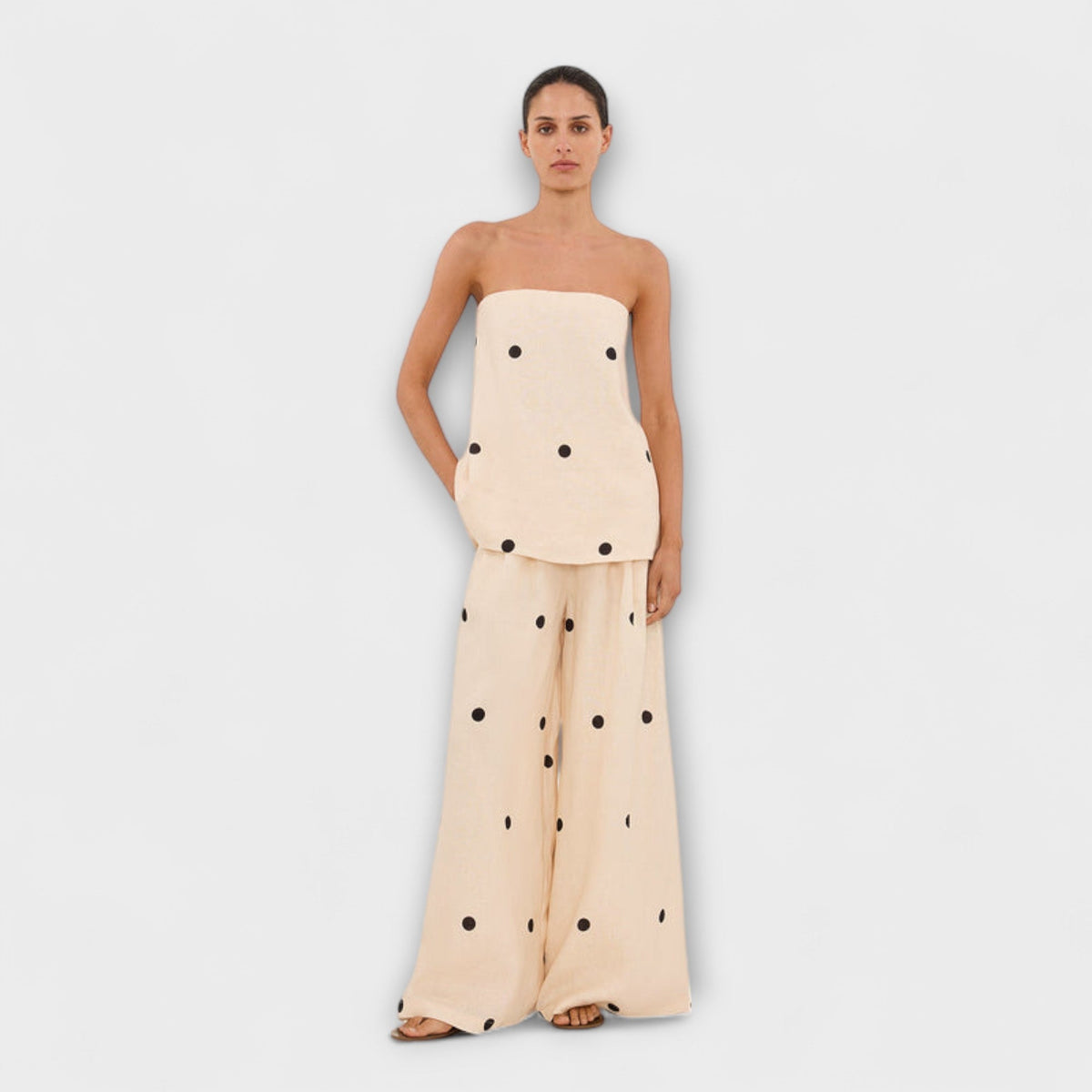 Georgia - Combinaison Beige à Pois