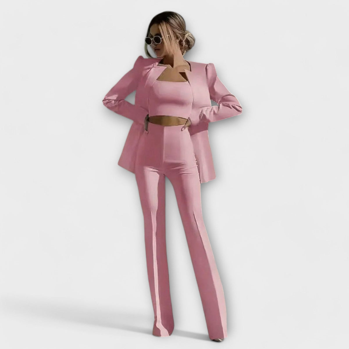 Selina - Ensemble 3 Pièces Blanc avec Blazer