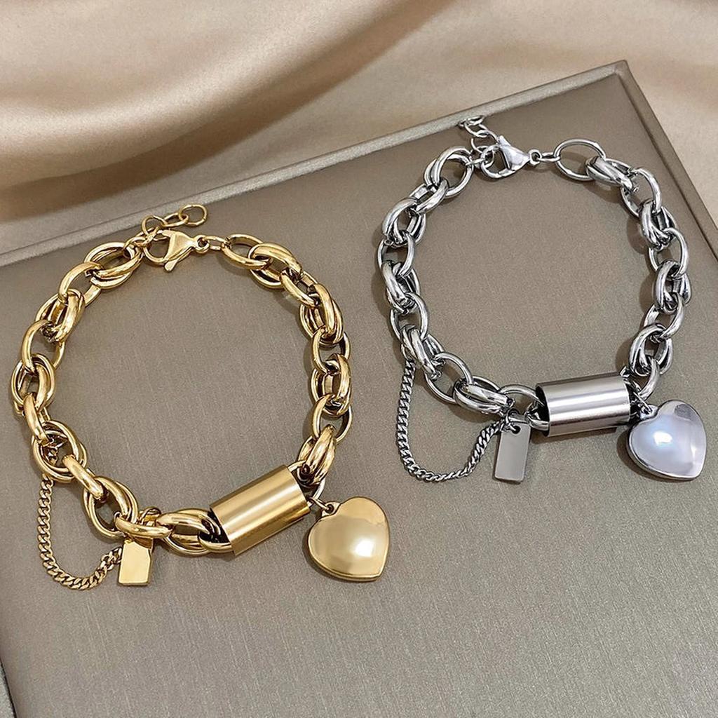 Bracelet manchette large doré
