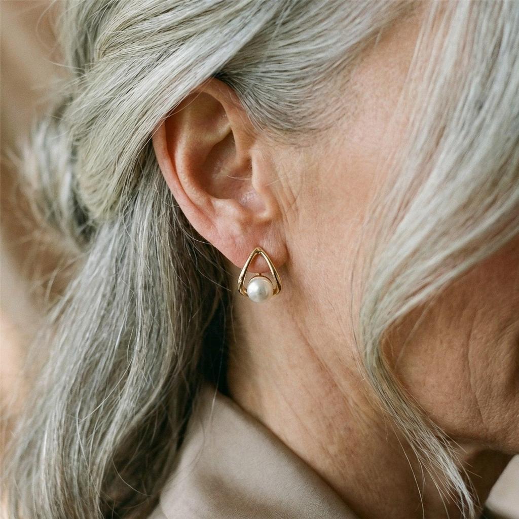 Boucles d’oreilles triangulaires à perles